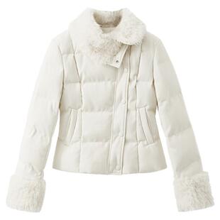 夕蒙2025新款冬季洋气独特流行别致棉袄巨好看毛绒保暖棉服外套女