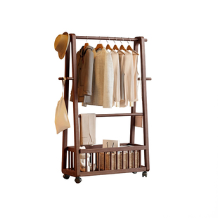 2025新款挂衣服架子客厅可移动衣架置物架实木衣帽架落地卧室家用
