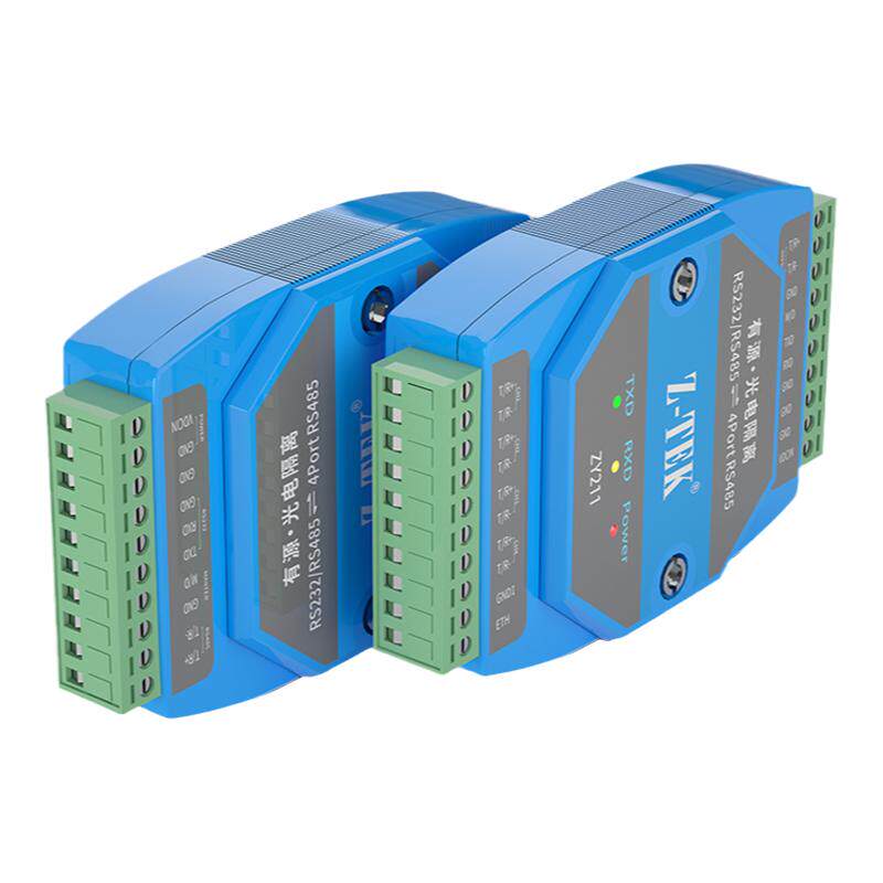 Z-TEK力特232/485集线器转4口485光电隔离工业1路转4路rs485分配器串口通讯模块转换器转接器四口1进2出