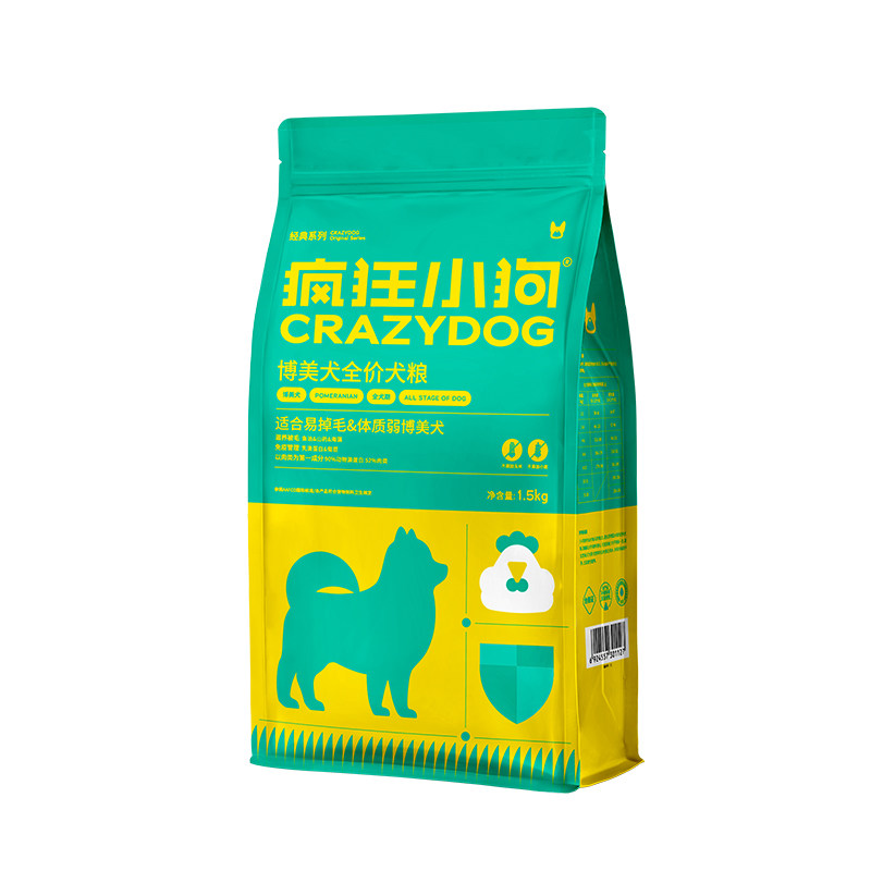 疯狂的小狗博美狗粮专用去泪痕白色小型犬幼犬成犬奶糕双拼通用型