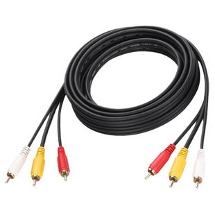 秋叶原三对三莲花AV线音频线dvd线机顶盒子老电视机信号连接高清晰红黄白三色插头3对3视频线输出rca加延长线