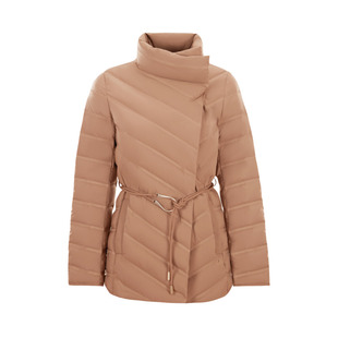 波司登女装鹅绒轻商务简约翻领舒适零压环扣腰带修身羽绒服