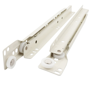 固特衣柜抽屉轨道滚轮滑轨托底滑道家用二节导轨键盘托架滑轨