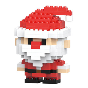 圣诞节积木老人拼装玩具男女孩系列圣诞树生日送礼物摆件房子拼插