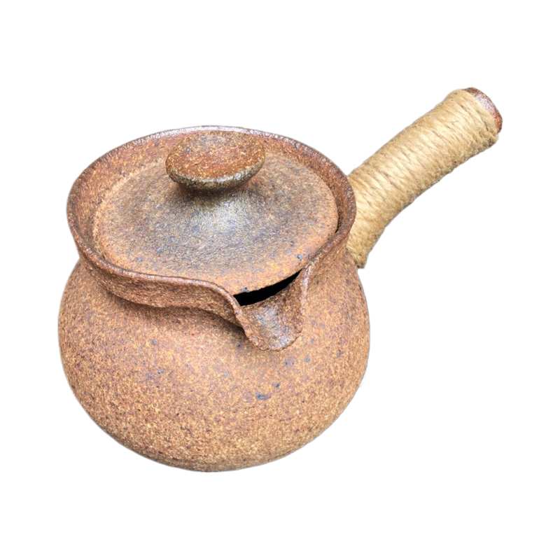 云南粗陶高温古法柴烧侧把公道杯煮茶罐烤茶罐土陶焖茶壶焖泡壶