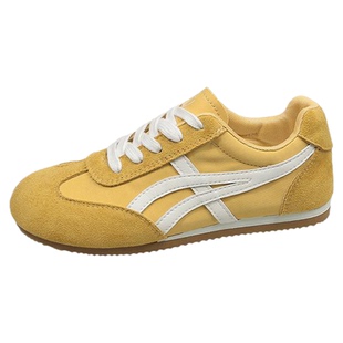 拉夏贝尔德训帆布鞋女2026新款春夏季板鞋透气厚底软底运动小白鞋