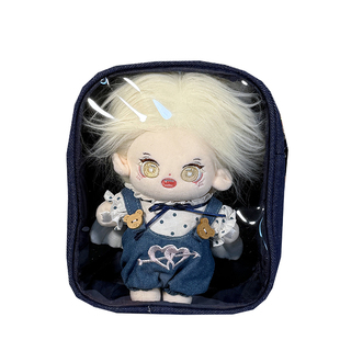 原创百搭二次元女牛仔布20cm娃包小清新双面痛层谷子单肩斜挎痛包