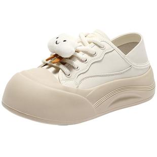 森达面包鞋女款2025新款可爱玩偶卡通厚底休闲板鞋ZTF71AM5