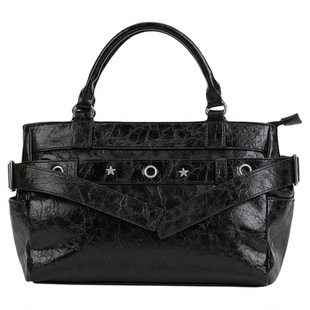 VANWALK松果部落 小众大容量单肩手提斜挎pu机车托特包简约女包包