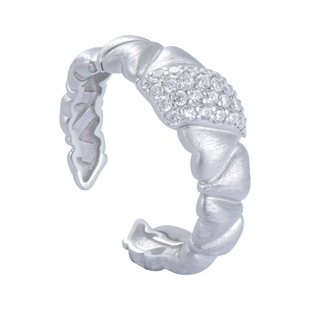 星河璀璨纯银戒指女小众设计双心拼接开口戒指轻奢高级感不掉色