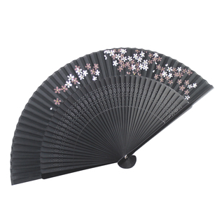黑色扇子折扇中国风女古风汉服古典舞蹈扇夏季随身日式樱花折叠扇
