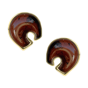 JUUNNGLE洲谷逍遥游黑檀马蹄耳钉女男小众新年礼物送女友耳坠饰品