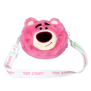 迪士尼玩具总动员草莓熊三眼仔斜挎包翻面两用包随身小包翻翻双面