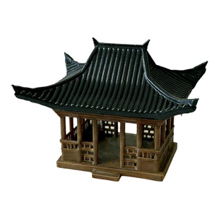 单层四方小屋亭子摆件鱼缸造景假山建筑景观盆景水陆中式古建筑