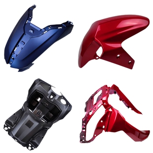 豪爵USR125头罩面板挡泥板侧盖前围下护罩脚踏板边条外壳原装配件