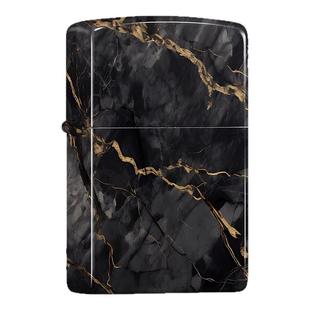 zippo打火机 璀璨黑曜石官方芝宝正版防风火机彩印新年礼物送男友