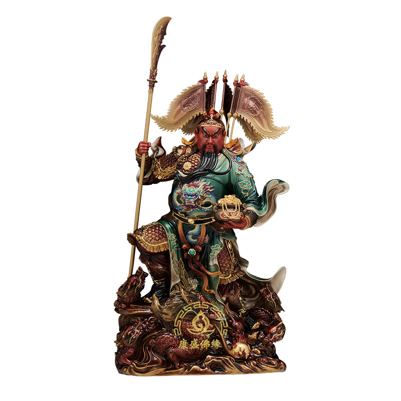 黄铜祥龙关公像武财神像招财摆件