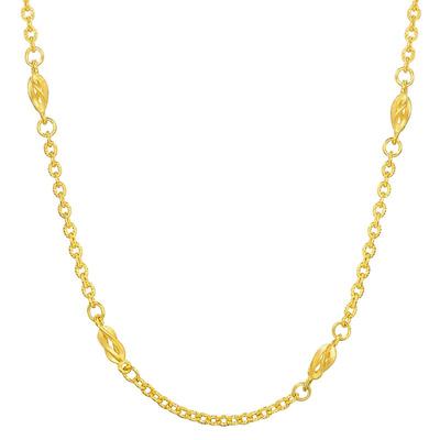 周生生珠宝十字间杨桃项链黄金足金素链金链子31745N计价