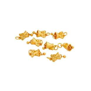 18K包金保色哑金蝴蝶结铃铛圣诞钟吊坠diy手链项链耳挂吊饰品配件