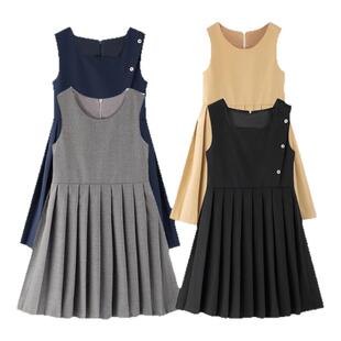 女童学院风连衣裙校服春夏秋女孩JK风百褶裙团体合唱演出背心裙子