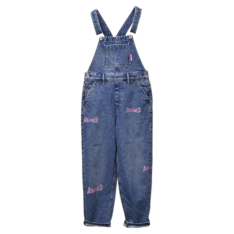 ABLEJEANS背带阔腿印花牛仔裤