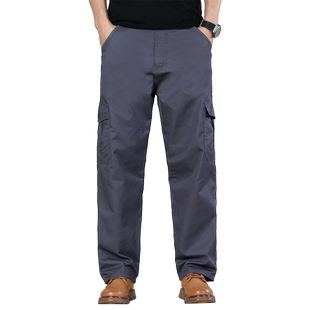 春秋季耐穿工装裤男宽松直筒耐磨劳保干活裤汽修上班保安工作裤子