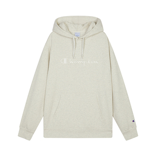 Champion冠军卫衣男2025冬季新款绣草写logo加绒女休闲风情侣装