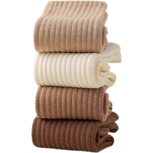 帕兰朵袜子女士中筒袜四季款吸汗透气堆堆纯色百搭中长筒春秋棉袜