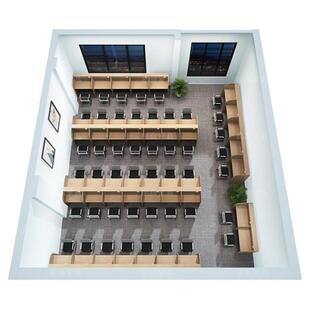 自习室封闭式学习课桌椅沉浸式隔断考研培训单人电脑靠墙窄书桌子