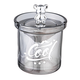 小熊新款漏斗烟灰缸带盖防飞灰家用客厅创意轻奢办公室烟缸灭烟沙