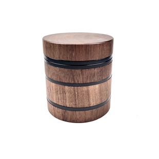 木头磨烟器黑胡桃大号四层Grinder烟草研磨器金属63mm手卷碎草器