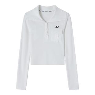 ACMEAURA美式短款v领长袖t恤女秋季新款修身显瘦内搭长袖开衫上衣