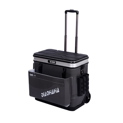 多功能铝扣可坐拉杆大容量钓鱼桶