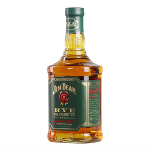 JIM BEAM RYE占边黑麦波本威士忌美国原装进口占边绿标洋酒 金宾