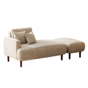 雪尼尔布艺沙发客厅小户型双人公寓卧室民宿直排模块贵妃位沙发椅