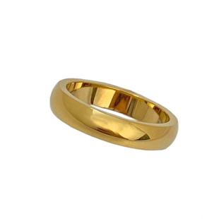 泥鳅背戒指古法传承素圈高级亮面金色戒指高级情侣对戒4mm2mm可选