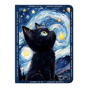 适用苹果ipad保护套ipad9新款ipadair5星空猫咪ipadpro梵高ipad10保护壳ipadair2黑猫ipadair4创意mini65星空