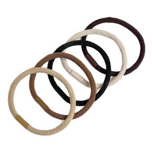 高弹力耐用橡皮筋黑色基础螺纹成人发圈扎丸子头发绳少女可爱皮套