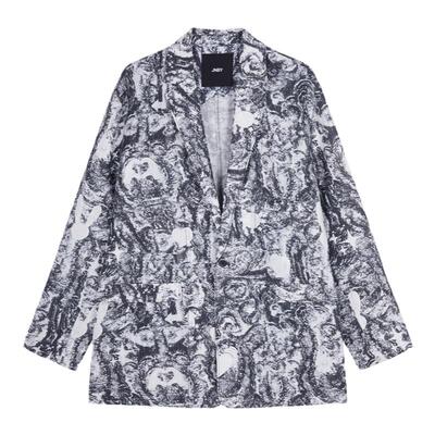 JNBY江南布衣印花亚麻西装