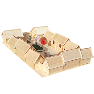 雪糕牙签棒棍条四合院手工diy制作木头房子建筑模型立体构成材料