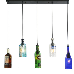 北欧美式复古彩色洋啤酒瓶吊灯工业风创意餐厅咖啡厅酒吧台装饰灯