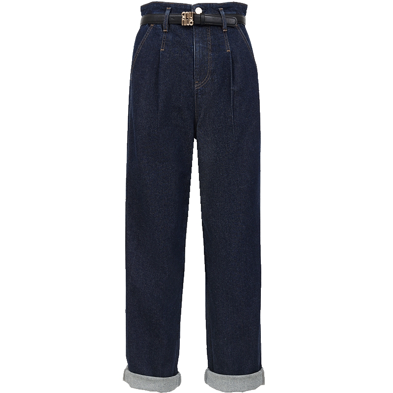 ONLY2025冬季新款松弛感男友锥形裤高腰显瘦显高九分裤牛仔裤女