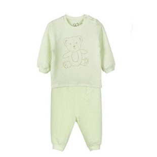 拉比夹丝套装肩开空气棉男女童宝宝秋冬睡衣裤加厚保暖内衣三保暖