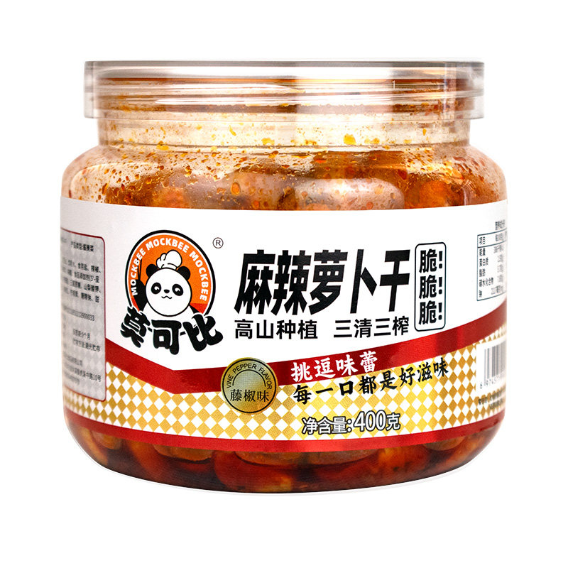 莫可比麻辣香脆萝卜干400g罐装