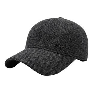 帽子男士新款冬季羊毛爸爸防寒鸭舌帽中老年人爷爷加绒护耳棒球帽