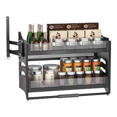 厨房吊柜拉篮升降收纳厨房橱柜拉篮升降机下拉式大容量调味置物架