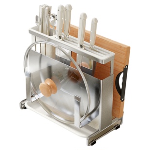 不锈钢刀架用品厨房置物架壁挂式多功能刀具菜刀砧板筷架一体收纳