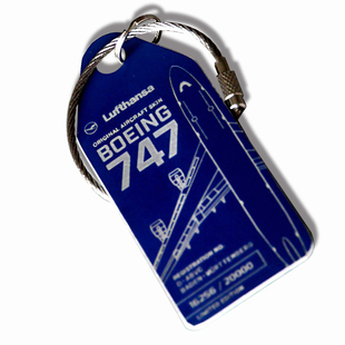 德国AviationTag 钥匙扣行李牌 汉莎波音747空客380飞机蒙皮挂件
