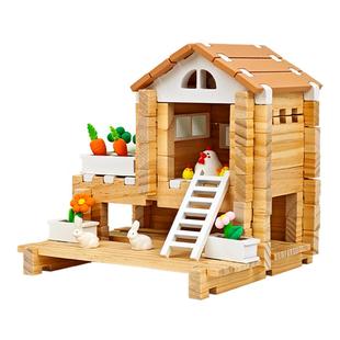 智慧宝盒小小建筑师鲁班榫卯积木玩具实木小屋模型益智儿童节礼物
