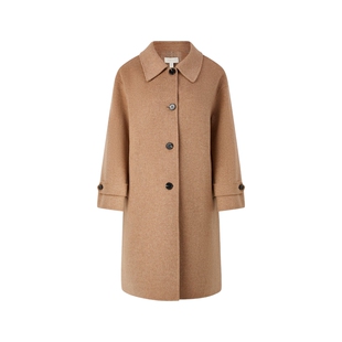 【100%绵羊毛】PRICH时髦格子提花双面呢大衣冬季新款外套女